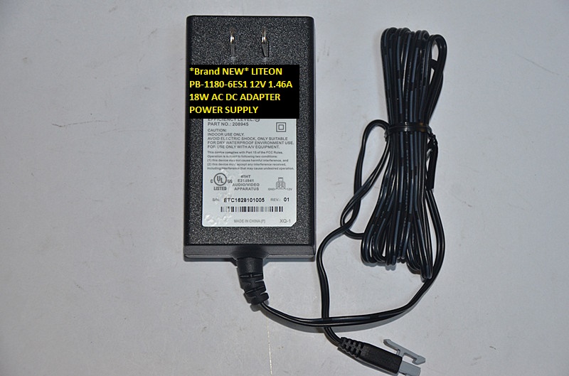 *Brand NEW* AC100-240V LITEON 12V 1.46A PB-1180-6ES1 18W AC DC ADAPTER POWER SUPPLY